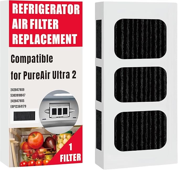 Refrigerator Replacement Compatible for Pureair Ultra 2 Air Filter for Frigidaire Pure Air Ultra II Filter for Paultra2 Air Filter 242047809 5303918847 242047805 EAP12364179 2 Pack