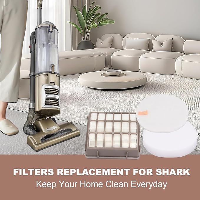 Vacuum Filters Replacement for Shark NV60 NV70 NV70 26 NV71 NV80 NVC80C NV80 26 NV90 NV95 UV420 NV90 26 Navigator Professional Upright Vacuum,1 HEPA Filter, 2 Foam & 2 Faux Felt Filters # XFF80 XHF80