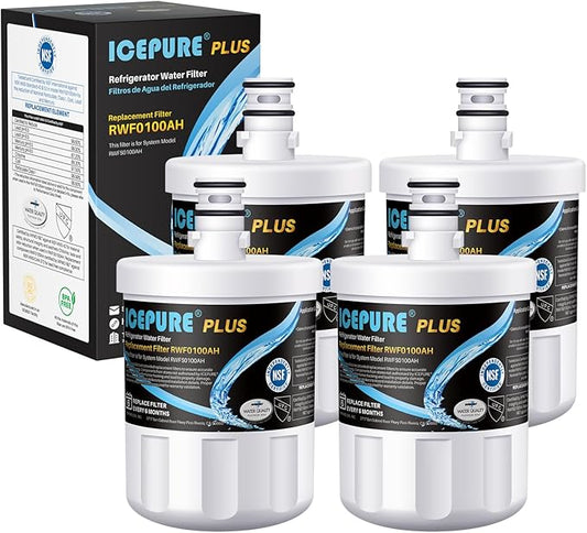 ICEPURE PLUS NSF53&42 Premium 5231JA2002A Refrigerator Water Filter Replacement for LG LT500P, ADQ72910911, ADQ72910901 ADQ72910907, GEN11042FR-08, Kenmore 9890, 469890, LFX25973D, LFX25974ST, 4PACK