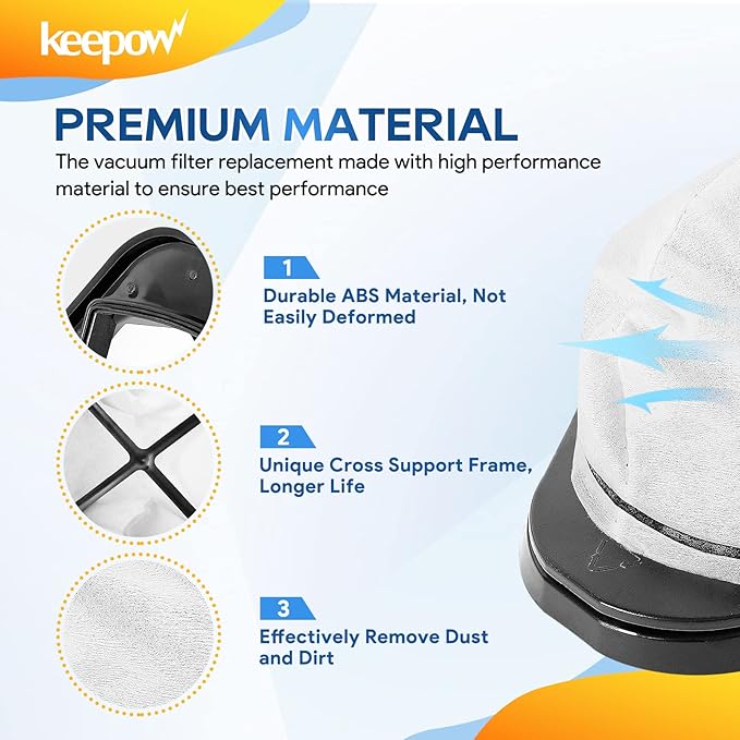 KEEPOW Vacuum Filter Replacement for Shark Cordless Handheld Vacuum SV780 SV75Z SV728N SV726N, Replacement Part# XF769, XSB726N (4 Pack)