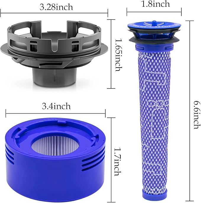 Motor Rear Cover Fit for Dyson V7 V8 Vacuum Cleaner, 1 Motor Real Cover 1 HEPA Post-Filter and 2 Pre-Filters Vacuum Filters Kit
