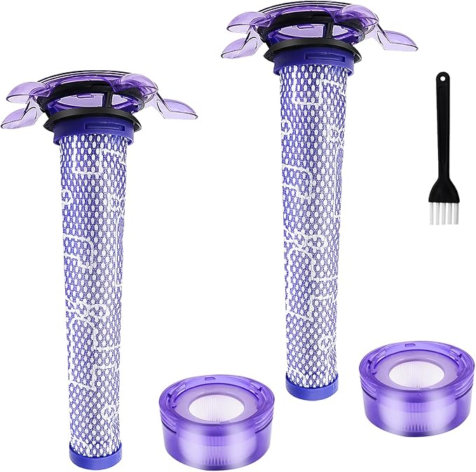 2 Pack Upgraded V8 Vacuum Filter Replacement Kit for Dyson V8 New Version SV25/ Dyson V8 Animal Extra 405901-01 Part # 965661-05