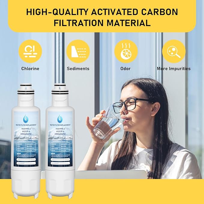 HX2019F-A HX2019FR-A Water Filter Replacement, Compatible With Hisense HRM260N6TSE, HRFD560SW, HRCD585BW, HRFD634BW, HRCD650BW, HRCD586TBWB and Mora MRM260N6TSE 3 Pack