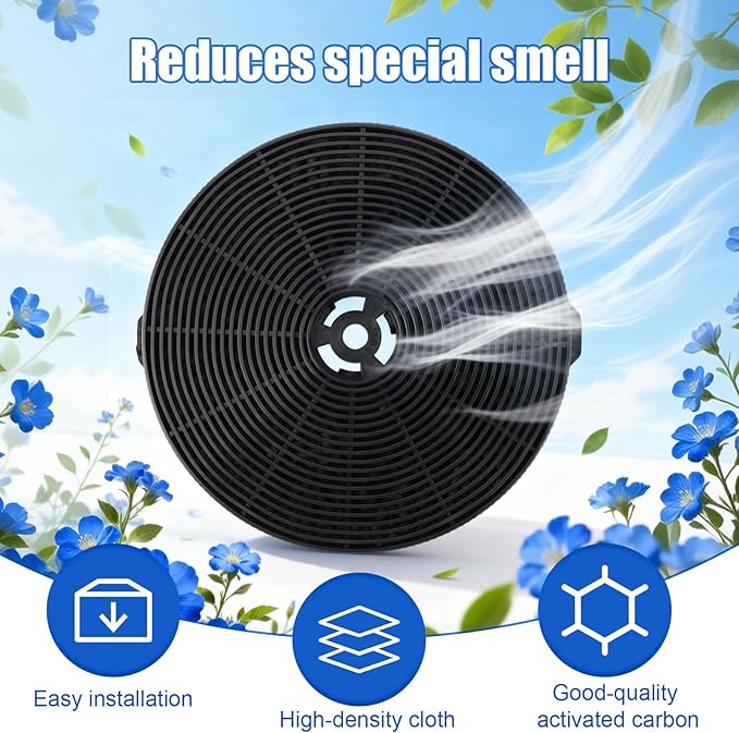 4pcs CFK1-TM Carbon Charcoal Filters for Cosmo Range Hoods, Range Hood Replacement Parts Compatible with UMC30 UC30 UMC36 UC36 Tieasy USGDCF-G JOEAONZ YYCF02 and FIREGAS CC170