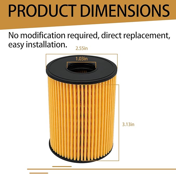26350-2S000 Oil Filters Compatible with Hyundai Santa Sonata Tucson Cruz Fe Kia Sorento 2.5L 2020-2022 Replace 21513-23001 Pack of 4