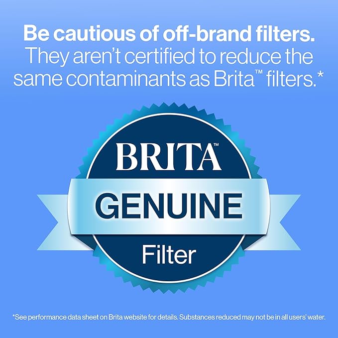 Brita Standard Water Filter for Pitchers and Dispensers, BPA-Free, Reduces Copper, Cadmium and Mercury Impurities, Lasts Two Months or 40 Gallons, Includes 4 Filters for Pitchers