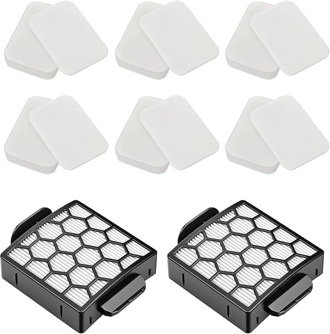 ZU60 Filter Replacement Kit for Shark Navigator Zero-M Self-Cleaning Brushroll Pet Pro Upright Vacuum ZU60 ZU62 ZU62C NV150 NV151 NV255, Replaces Parts # 1238FT60 (2 Filter + 6 Foam + 6 Felt)
