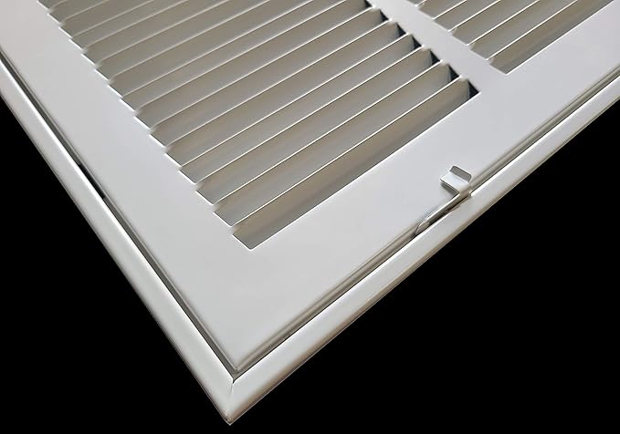[2 Pack] Fits 16x20 Duct Opening | Steel Return Air Filter Grille by Handua [Fixed Hinged] Vent Cover Grill for Sidewall and Ceiling | White | Outer Dimensions: 18 5/8"W X 22 5/8"H