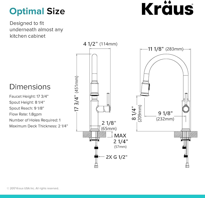 KRAUS Sellette Single Handle Spot Free Stainless Steel Pull-Down Kitchen Faucet with Deck Plate, KPF-1680SFS