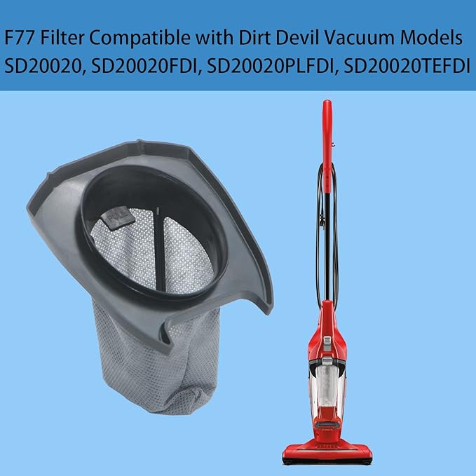 4 Pack F77 HEPA Filter Replacement for Dirt Devil 3-1 Stick Vacuum Models SD20020, SD20020FDI, SD20020PLFDI, SD20020TEFDI, Compare to Part# 440003993, RO-440003993 [ NOT F113, F114 Filter]