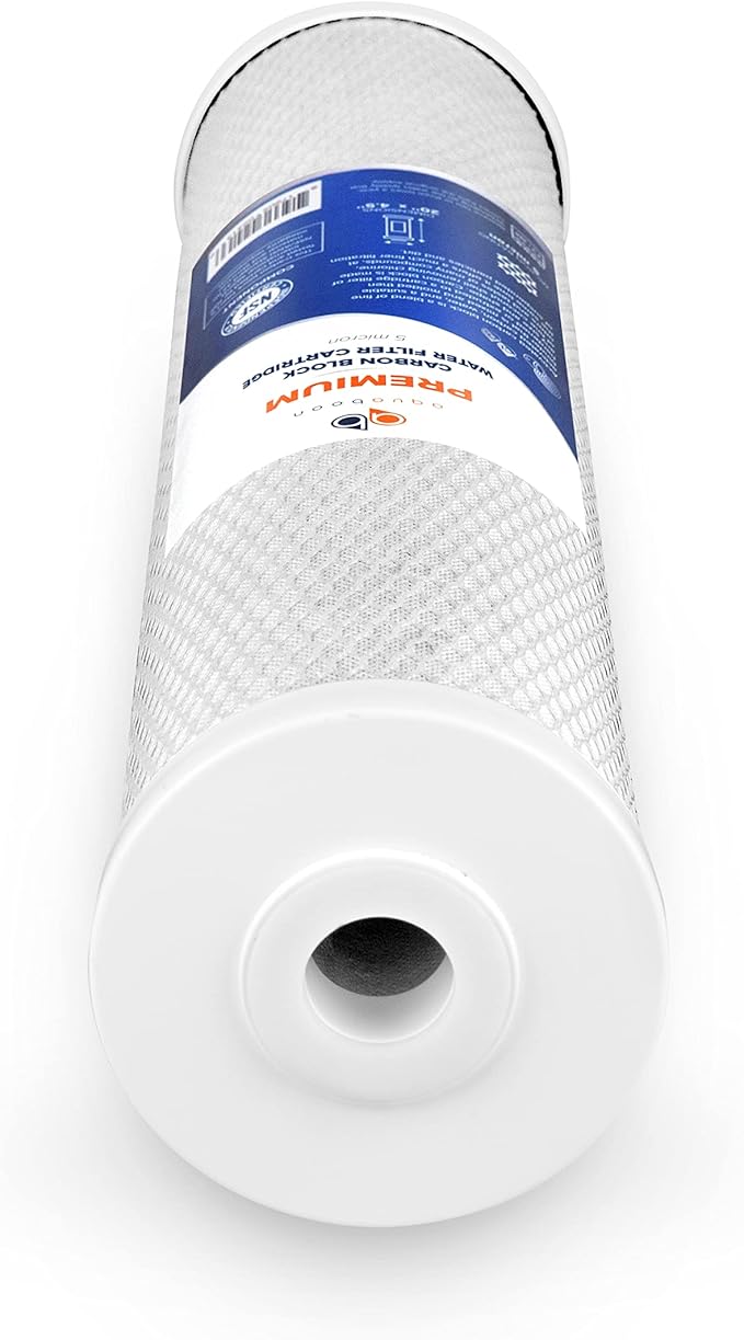 Aquaboon 5 Micron 20 x 4.5 Whole House Water Filter Replacement Cartridge Carbon Block Chlorine Reduction for 1-Stage Water Filtration System 1 Pack