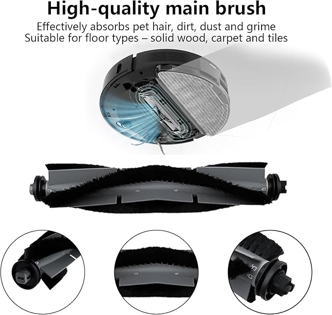 Main Roller Brush Accessories for AIRROBO T20+ Robot Robotic Vacuums, for AIRROBO T20+ Main Brush Replacement Part 2Pcs