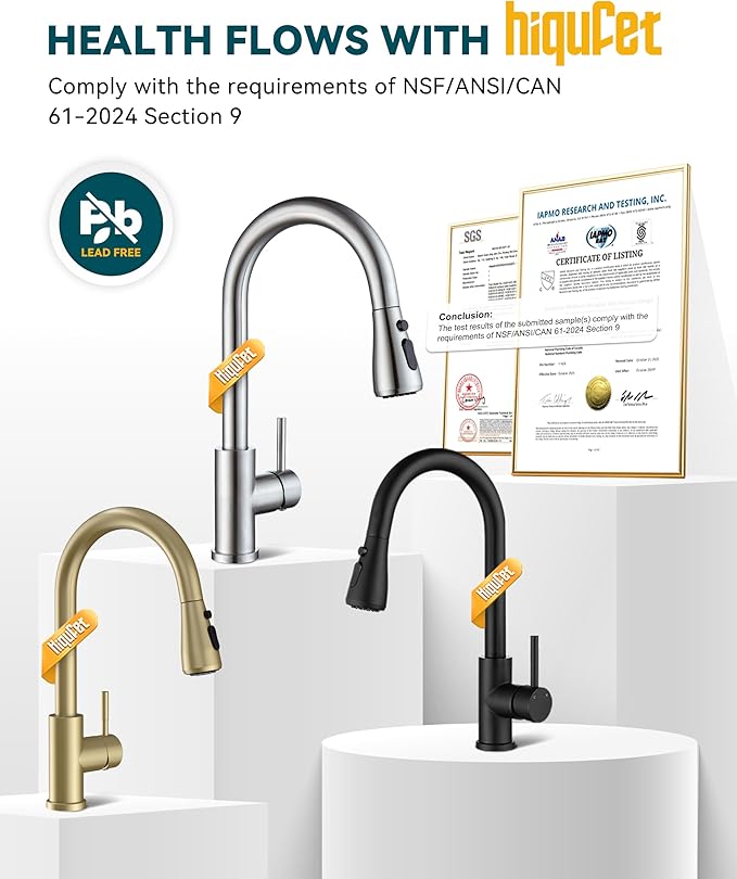 Kitchen Faucet with Pull Down Sprayer, Brushed Nickel High Arc Single Handle Kitchen Sink Faucet for Pot Filler, Stainless Steel Commercial Modern Rv Farmhouse Camper Laundry Bar Sink Faucets