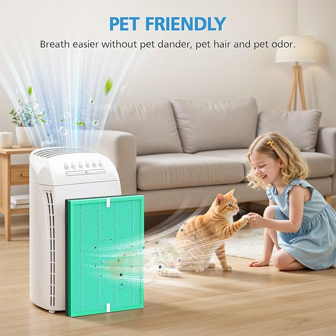 MSA3 Pet Odor Filter Replacement, Compatible with Membrane Solutions MSA3/MSA3S Air Purifier, Upgraded 4-in-1 Filter, 2-Pack, Pet Version