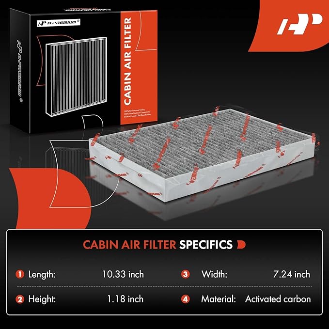 A-Premium 2-PC Cabin Air Filter with Activated Carbon Compatible with Mercedes-Benz S350, S400, S450, S550, S600, S63 AMG, S65 AMG, CL500, CL550, CL63 AMG, CL65 AMG, CLS63 AMG