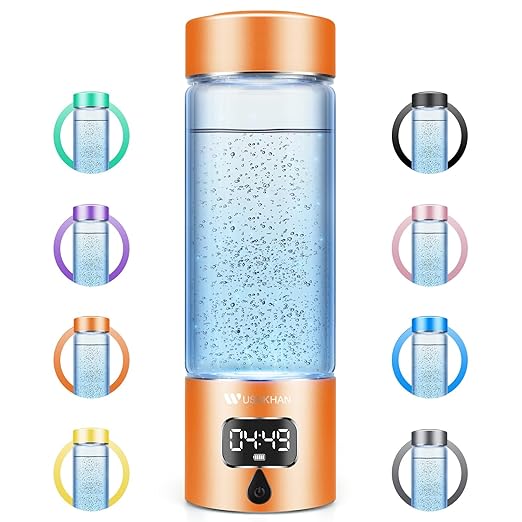 Hydrogen Water Bottle Generator with SPE/PEM–Portable Molecular Hydrogen Rich Water Machine, Rechargeable,5000 ppb,LED Timer for Home, Office, Travel, Sports,Birthday & Christmas Gift