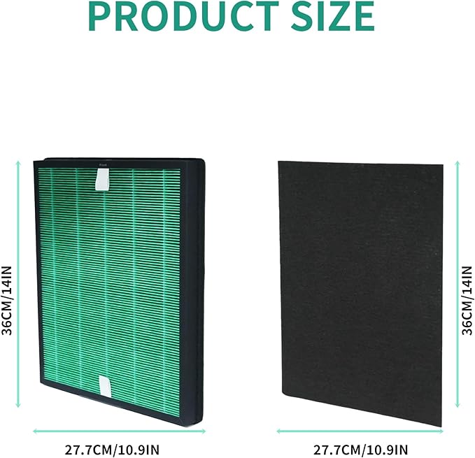 AP-1019C-FP Replacement Filter Set, Suitable for Coway Airmega 150 Air Purifier, Effective Green Replacement Filter for Smoke, Pet Dander, Dust and Odors(2 HEPA+8 Pre-Filters)