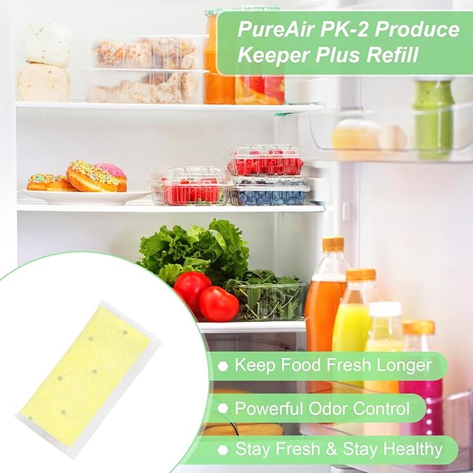 6 PK-2 Produce Keeper Refill Filters – Compatible with Frigidaire Gallery GRMC2273BF, GRMC2273BD, GRMG2272BF Refrigerator Produce Keeper