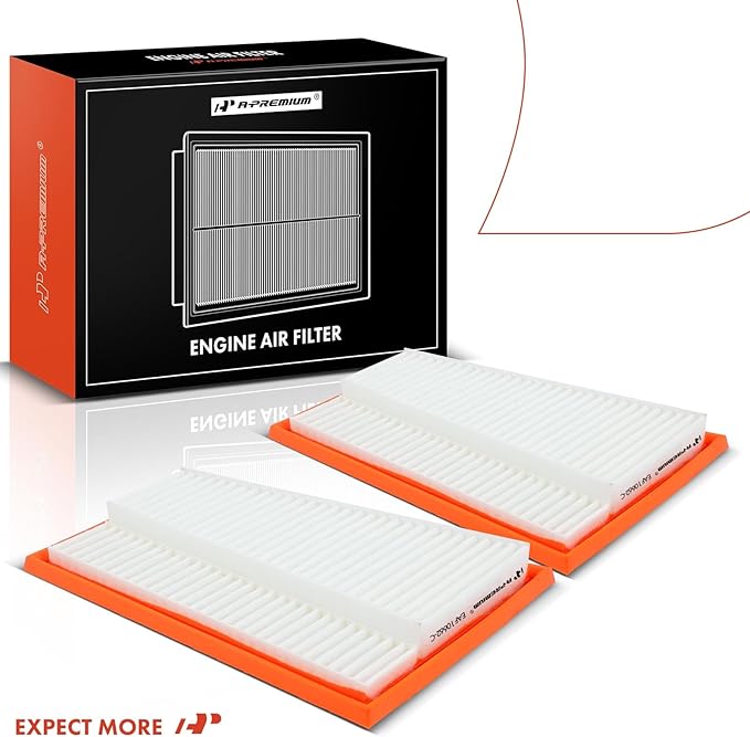 A-Premium 2-PC Engine Air Filter Compatible with Mercedes-Benz W211 W164 E320, E350, GL320, GL350, ML320, ML350, R320, R350, 2007-2013, V6 3.0L, Replace# 6420940204