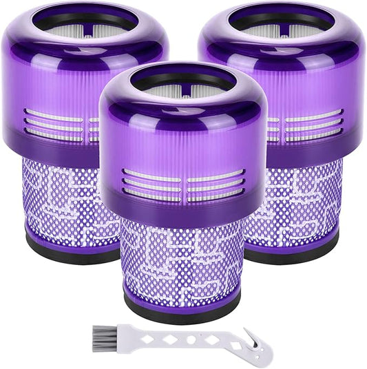 Artraise Vacuum Filter Replacement Parts Compatible with Dyson V15 V15s Detect, V11 Torque Drive V11 Animal V11 Complete V11 Extra Submarine Vacuums, Compare to Part 970013-02 (3 Pack Filters)