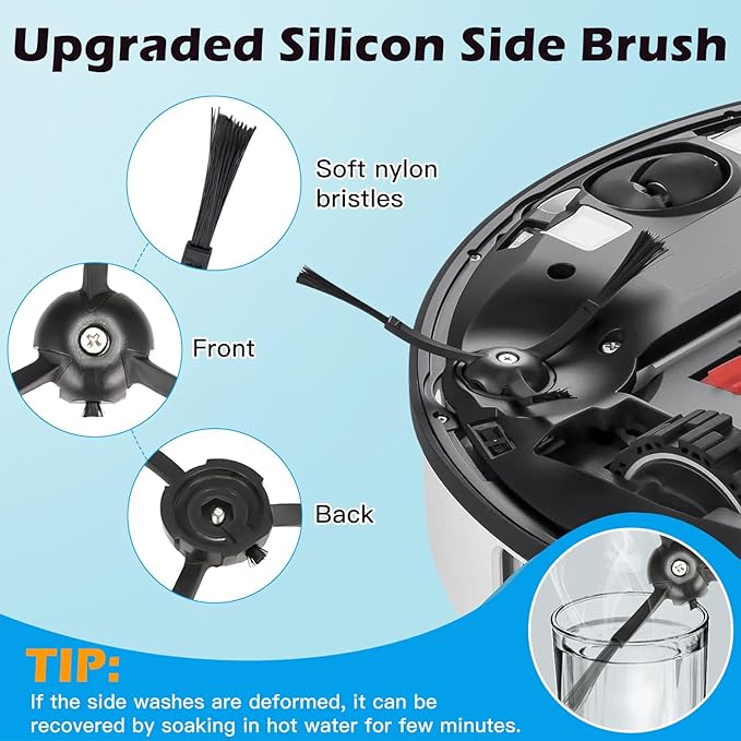 29Pcs Accessories Kit for Roborock S8 Maxv Ultra Robot Vacuum Cleaner,1 High-Speed Cleaning Brush,2 Main Brushes,4 HEPA Filters,4 Mop Cloths,4 Edge Mop Cloths,6 Side Brushes,6 Dust Bags,S8 Accessories