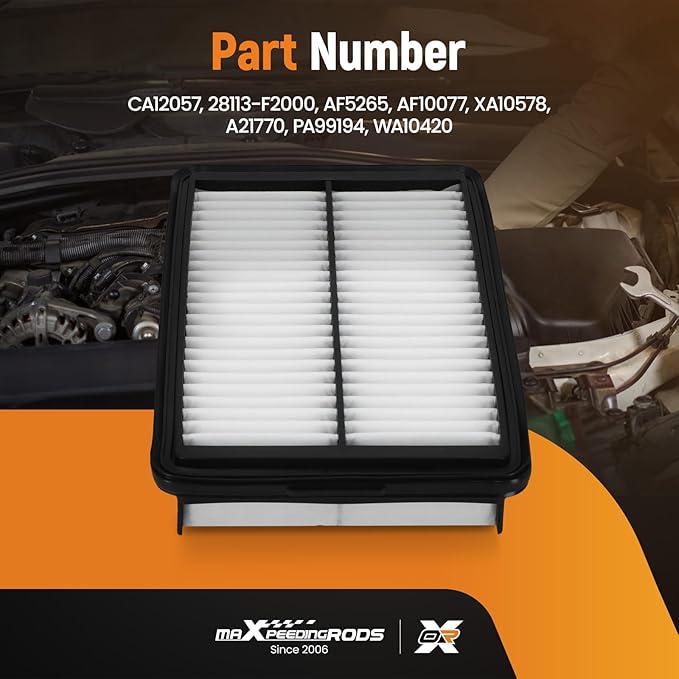 maXpeedingrods CA12057 Engine Air Filter Fit for HYUNDAI ELANTRA 2017-2020, KONA 2018-2023, for KIA FORTE 2019-2024, FORTE5 / SOUL 2020-2024, L4 1.4L 1.6L 2.0L, Replacement for AF5265, AF10077