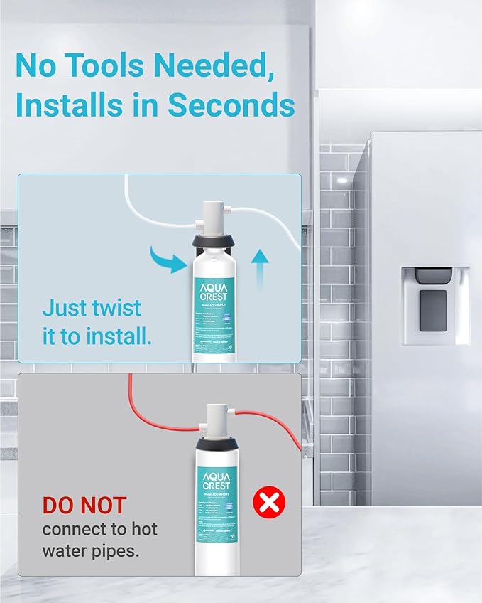 AQUA CREST F-2000 Filter, Replacement for Sub-Zero 4204490, 4290510, Compatible with InSinkErator® F-1000, F-2000, F-3000 AquaPure AP Easy C-Complete, Sub Zero Water Filter Replacement, NSF/ANSI 42