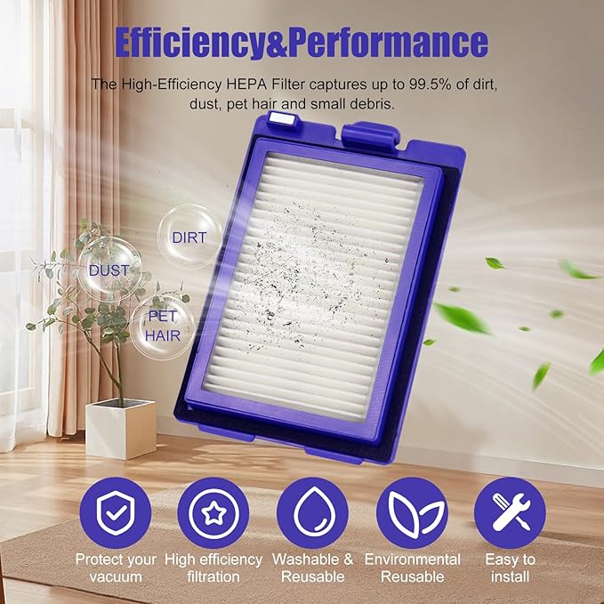 Filter Replacement For Eufy Robovac X8 Robot Vacuum, Accessories For Eufy X8 hybrid Vacuum Filter(6Pack)