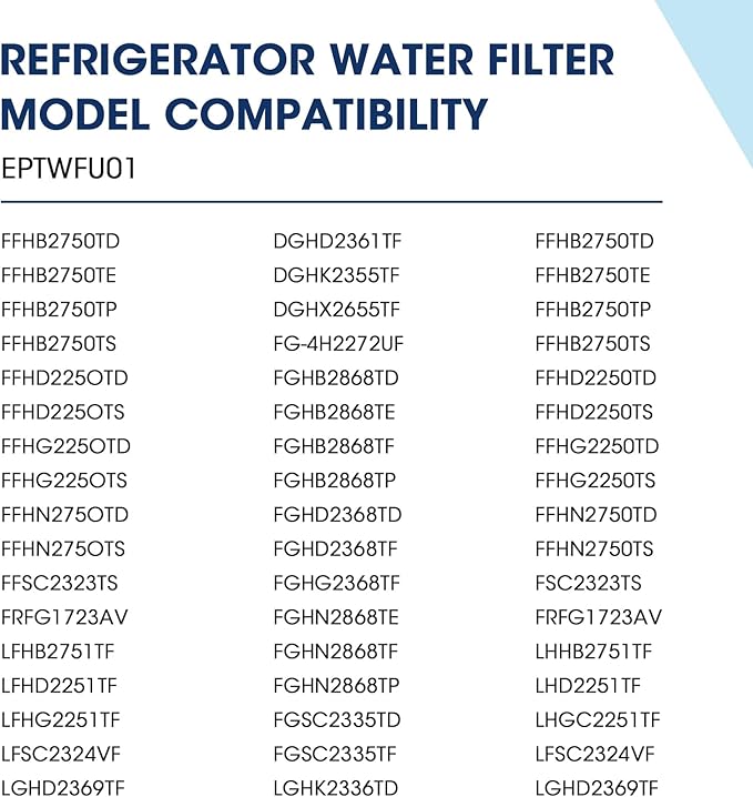 MARRIOTTO MR022 Water Filter, Compatible with Frigidaire refrigerator EPTWFU01, EWF02, Pure Source Ultra II and Pure Air Ultra 2 Air Filter (3+3)