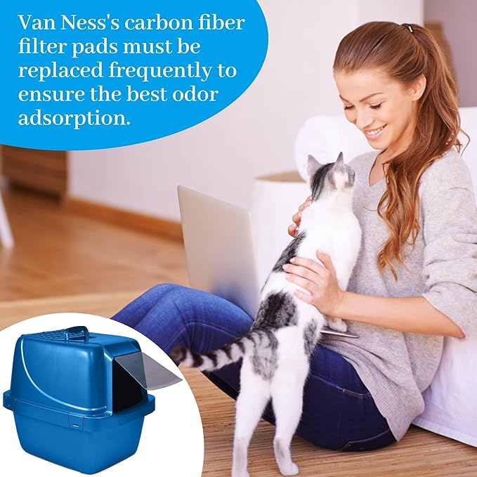 10 Pack Cat Litter Box Filter Replacement, Activated Charcoal Carbon Odor Filter Inserts, Compatible with Van Ness Corner Enclosed Cat Pan & CP77 Enclosed Sifting Litter Pan