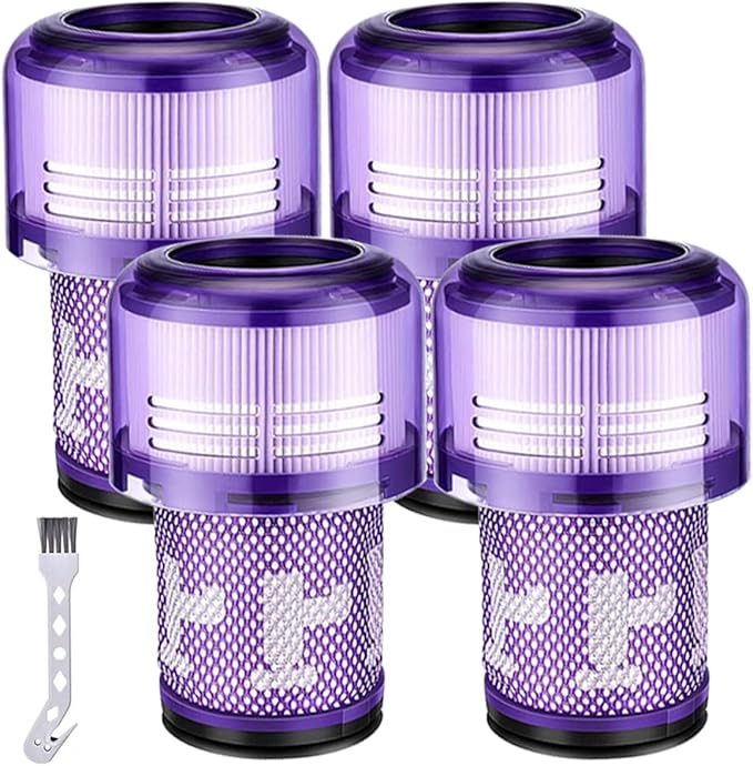 V12 Filter Replacement for Dyson V12 Detect Slim,Detect Slim Animal, Slim+ Cordless Vacuum and V12 Slim Vacuums,Part No. 971517-01,4 Pack Filters