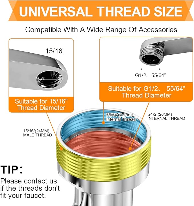 Water Filter for Sink Faucet Extender - 2 Mode 1080° Rotating Swivel Faucet Aerator - Bathroom Sink Sprayer Attachment for Faucet with Stretchable Hose - 5pcs Cartridges Reduce Heavy Metal
