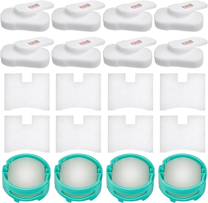 HZ702 Filter for shark PowerFins HairPro Odor Vacuum HZ700 HZ702 QS175QBL QS175QGN, 4 Cartridges + 8 Foam & Felt Filters + 8 Post Motor Filters, Compatible with Parts XPMFHZ2000 and XFFKHZ2000