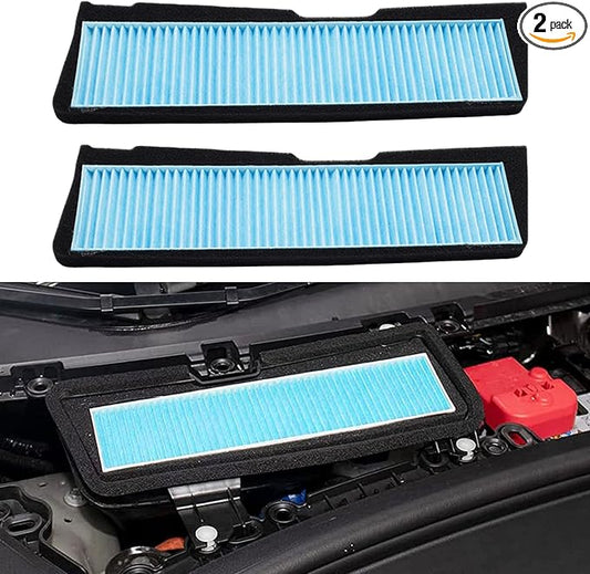 2PCS Air Filter HEPA Replacement Accessories Compatible with Tesla Model 3 2025 2024 2023 2022 2021 Cabin Filter Kit Intake Protector Adapter Exterior HEPA Intake Filter Protection Interior