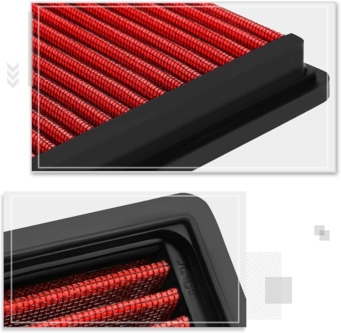 Red Reusable Washable High Flow Drop-in Air Filter Compatible with 95-05 Chevy Blazer 4.3L V6