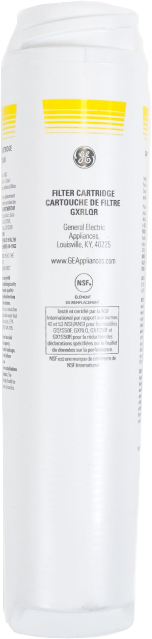 GE GXRLQR Twist and Lock In-Line Refrigerator/Icemaker Replacement Filter, White, 8.00 x 2.00 x 2.00 inches