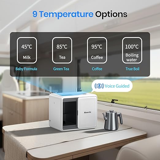 Reverse Osmosis Countertop Water Filter With UV,5 Stage,Portable RO System Water Filtration, 9 Temp Options Instant Hot Water Purifier for Family Camping,RV,Babycare&Apartment,Installation-Free