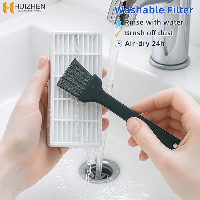 Replacement Parts for MAMNV BR150/BR151, for ZCWA BR150/BR151, for ONSON BR150/BR151, for MANVINS G20, for Kilgone G20 Robot Vacuum Mop Combo Accessories,4 Side Brush 2 HEPA Filters 2 Mop Pads