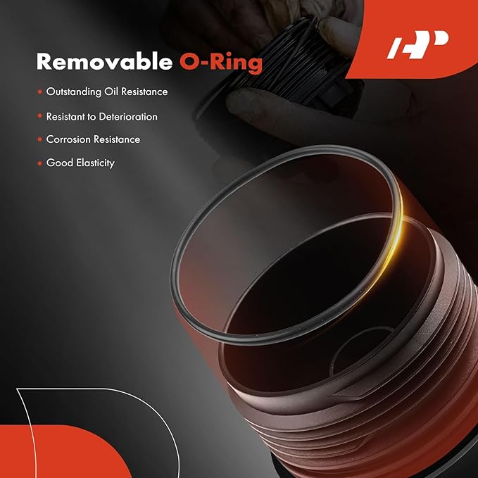 A-Premium Oil Filter Housing Cap Assembly Compatible with BMW X5 2004-2010, 545i 2004-2005, 550i 2006-2010, 745i/745Li 2002-2005, 750i, 750Li, 760i, 760Li, 645Ci, 650i, Alpina B7, Replace# 11427521353