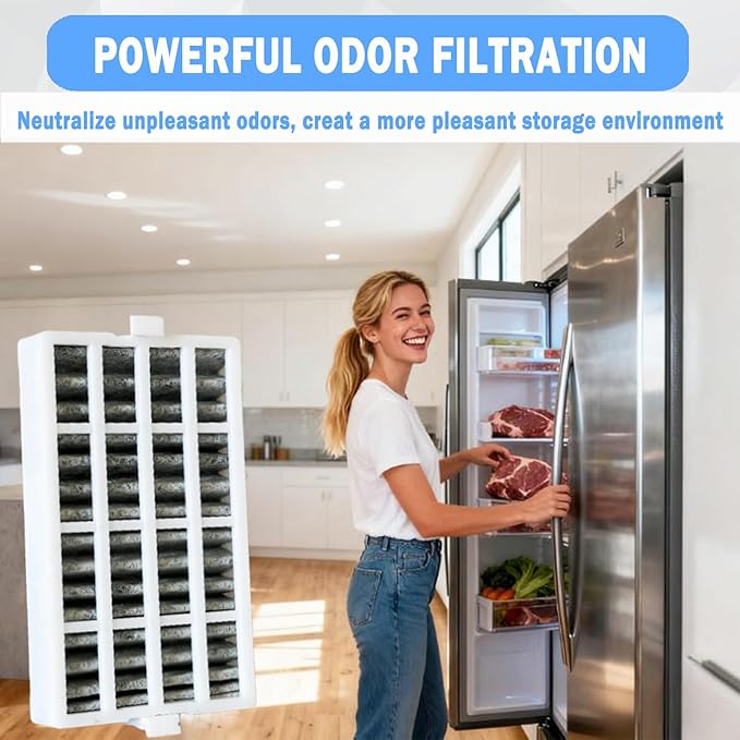 3 Pcs Refrigerator Air Filter Replacement Compatible with KitchenAid KRMF706ESS01, KRMF706ESS02, KRSC500ESS00, KRMF706ESS05
