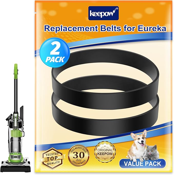 KEEPOW Vacuum Belt Compatible with Eureka Airspeed Compact Bagless Upright Vacuum Cleaner NEU100, NEU10AE4, NEU10AE5, NEU10AE2, NEU102 Series, Part #E0105, 2 Pack