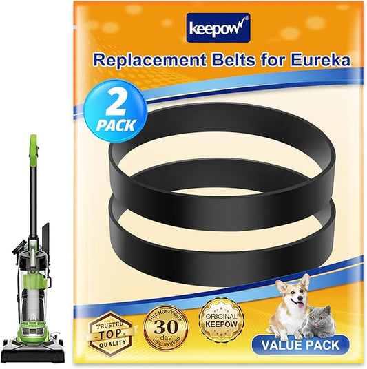 KEEPOW Vacuum Belt Compatible with Eureka Airspeed Compact Bagless Upright Vacuum Cleaner NEU100, NEU10AE4, NEU10AE5, NEU10AE2, NEU102 Series, Part #E0105, 2 Pack