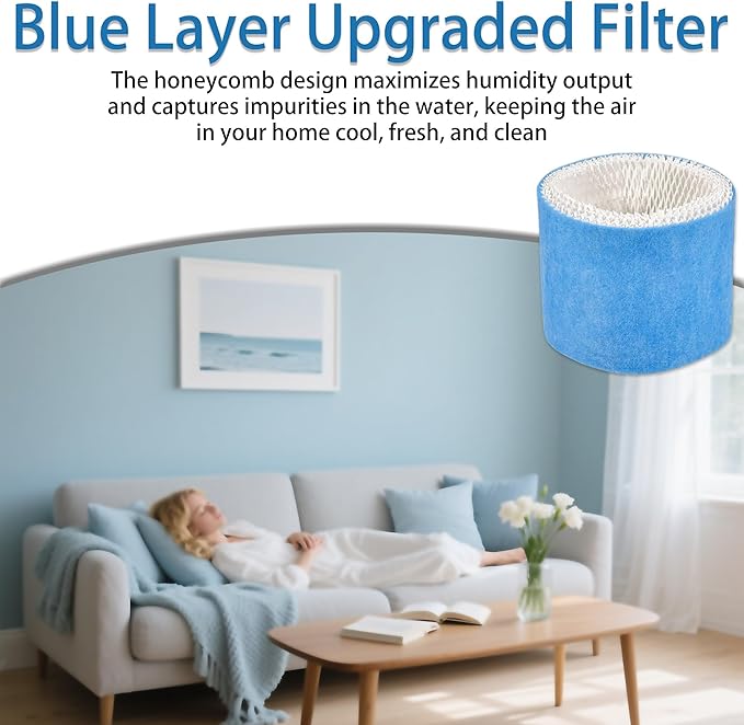 4 Pack HC-888 Humidifier Wick Filter C | Fit for Honeywell HCM890 HEV320 Series & Duracraft D88 DCM-200 DH-890, for Walgreens Humidifiers | Replacement Parts HC888 HC888N - Blue Layer Upgraded