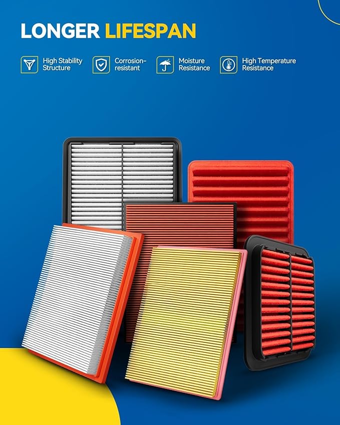 PHILTOP Engine Air Filter, Compatible with CA7351 Toyota Camry 1992-2001, Avalon 1995-2004, Sienna 1998-2003, Solara 1999-2003, Celica 1994-1999, Lexus RX300 1999-2003, ES300 1992-2001
