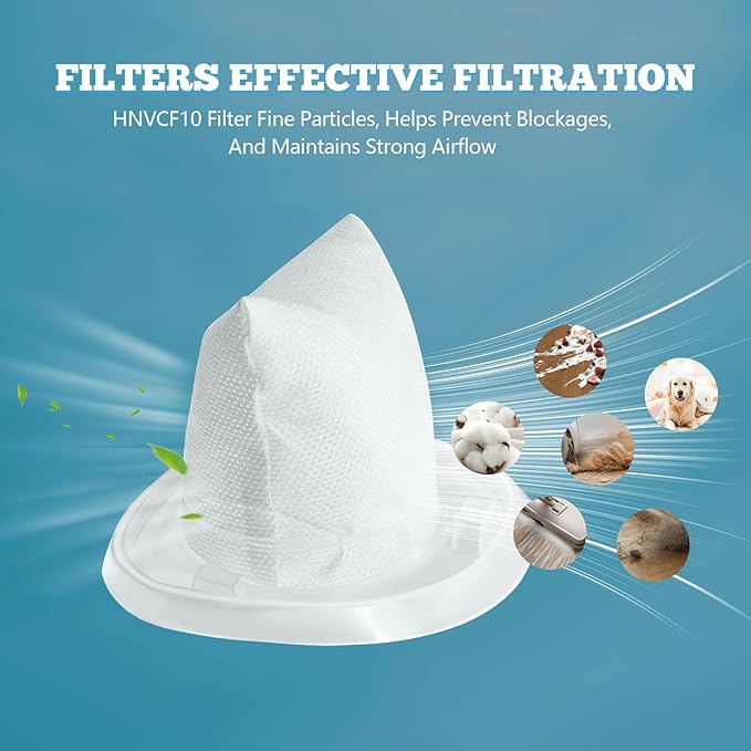 HNVCF10 Replacement Filters for Black and Decker Dustbuster Hand Vacuums HNVC215B10, HNVC115B22, HNV215B12, HNVC215BW52, HNVC115J06, HNVC115J22, HNVC115JB06, HNVC220BCZ01, HNVC220BCP07,6 Pack