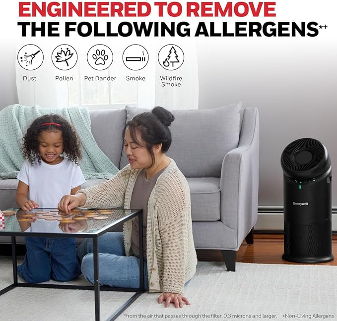 Honeywell Genuine “F” HEPA Air Filter Replacement for Honeywell HPA6000, 3-in-1 Filter, HEPA & Carbon – Captures up to 99.97% of Allergens