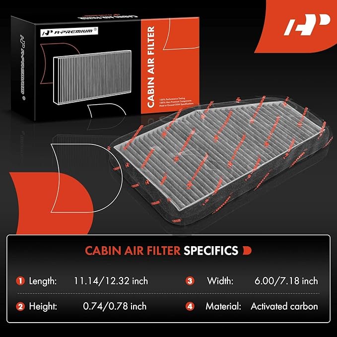 A-Premium 2-PC Cabin Air Filter with Activated Carbon Compatible with Ford Escape 2007-2012 & Mazda Tribute 2008-2011 & Mercury Mariner 2007-2011, Replace# 7T4Z19N619B