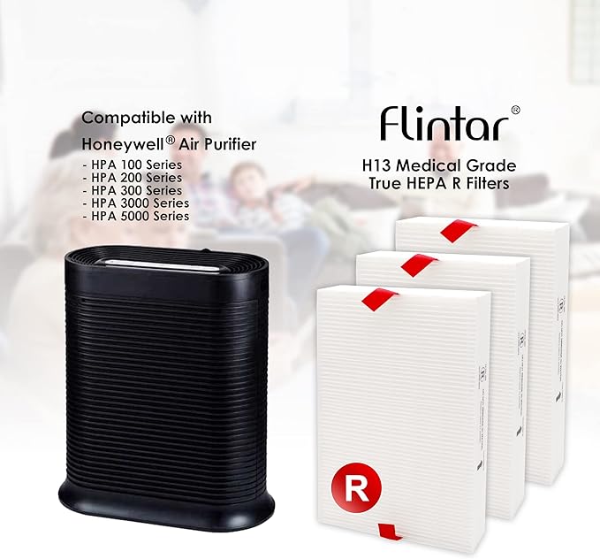 Flintar Replacement Filter R, Compatible with Honeywell Air Purifier HPA300, HPA200, HPA 100 and HPA 5000 Series, HRF-R3, 3-Pack