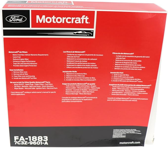 Motorcraft Engine Air Filter - FA-1883 (OE Replacement Part for Ford: 07-26 Expedition/09-26 F-150/08-16 Super Duty (F-250/F-350/F-450/F-550) and Lincoln: 09-14 Mark LT/07-26 Navigator Vehicles)