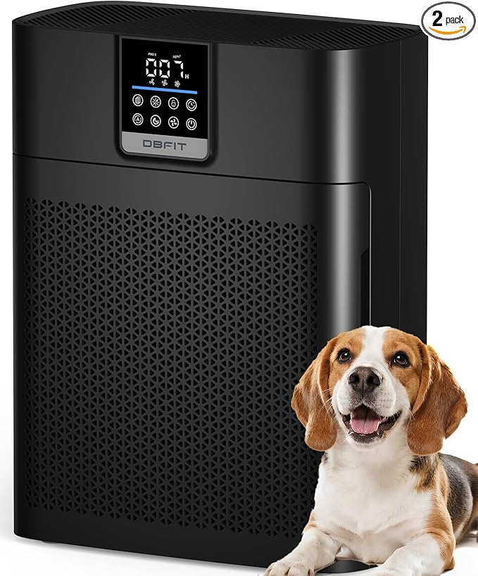 Air Purifier for Home Large Rooms up to 2180 Sq Ft, DBFIT Air Cleaner with Washable Nylon Pre-Filter & Air Quality Indicator, Odor & Smoke Reduction for Pets, Bedroom & Living Room AP2410 (Black)